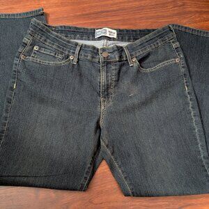 NWT Levi Strauss Jeans Womens 12 Dark Blue Modern Skinny Stretch Super Snap Back